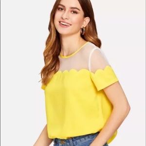 Yellow Scallop Blouse